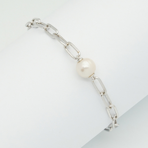 Elegante Pulsera de Perlas de Agua Dulce en Oro Sólido de 9K/14K/18K, Cadena de Eslabones Minimalista para Joyería de Lujo Diaria - Product Image 5