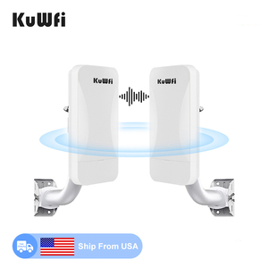 アメリカ製 KuWFi 屋外用 300mbps Wi-Fi エクステンダー 長距離 防水 ポイントツーポイント ワイヤレスリピーター 1km ワイヤレスブリッジ - Product Image 1