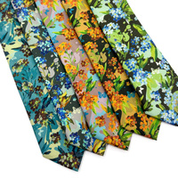 Corbata de Algodón con Diseño Floral de Pansy Amarillo Brillante para Graduación, Corbata Personalizada con Logotipo para Hombre, de Fábrica