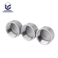 Bouchon de tuyau rond ANSI Standard SS304 1/2 pouce NPT, composant universel de pipeline, capuchon fileté en acier inoxydable 304 pour système CVC