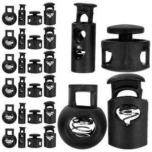Bloqueur de cordon en plastique noir à ressort, à trou unique, <span class=keywords><strong>pour</strong></span> paracorde, cordon de serrage, cordon, lanière et lacet de chaussure - Product Image 2