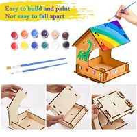 2 pièces par paquet Mangeoire à oiseaux en bois Carillon éolien DIY Cute Shape Building Educational Kit