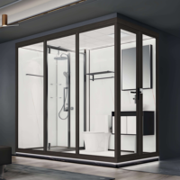 Unité de salle de bain préfabriquée de luxe pour hôtel, cabine de douche modulaire préfabriquée coulissante et pliable, cabines de douche, hammams pour cabines de douche japonaises encastrées