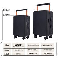 Valise à roulettes unisexe conforme aux normes de cabine, 20 pouces, en ABS, avec poignée large, roues multidirectionnelles silencieuses, construction robuste et durable