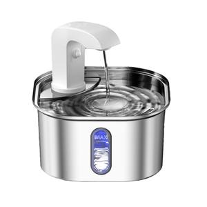 Fontaine à eau intelligente pour animaux de compagnie, en acier inoxydable, fonctionnant sur batterie, pour chats et chiens, conception détachable avec indicateur de niveau maximal - Product Image 1