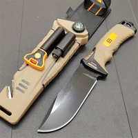 Couteau de survie tactique à manche en plastique, très vendu, multifonctionnel, couteau de poche pliable pour le camping et l'EDC