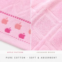Serviette de bain en coton pur jacquard 70*140cm pour femmes, motif petite pomme, enveloppe le corps, sèche les cheveux, absorbe l'eau, serviette douce