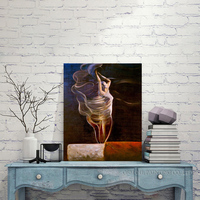 Peint à la main femmes nues dansant sur les mégots de cigarettes peinture à l'huile abstraite sur toile Portrait moderne peinture à l'huile mur Art photo