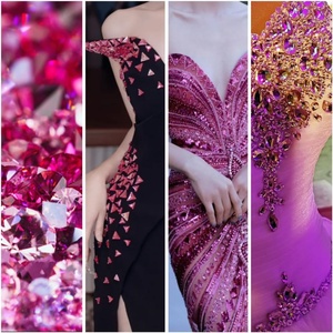 OLeeya 5A Strass à coudre en cristal à dos plat, formes mélangées Rivoli et goutte d'eau, pour accessoires de justaucorps de gymnastique - Product Image 6