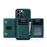Étui en cuir portefeuille détachable magnétique rétro 2-EN-1 fentes pour cartes housse antichoc pour iPhone 11 12 13 14 15 Pro Max