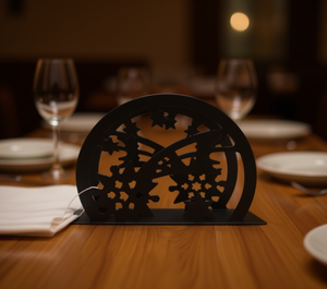 Portatovaglioli in metallo dal design cavo 14x4x9,5 cm per la decorazione della tavola del ristorante, stile moderno, durevole - Product Image 2