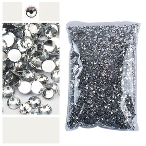 Pegatinas <span class=keywords><strong>y</strong></span> accesorios para <span class=keywords><strong>uñas</strong></span> DIY con diamantes de imitación AB de resina de base plateada <span class=keywords><strong>y</strong></span> parte trasera plana, en empaque grande - Product Image 3