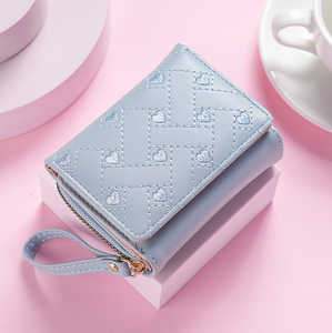 Cartera Corta Impermeable para Mujer con Cierre de Cremallera, Monedero Mini de Moda con Triple Pliegue y Múltiples Ranuras para Tarjetas, de Poliéster, ¡Venta Caliente! - Product Image 4