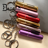 Atomiseur de parfum porte-clés 5/8/10 ml, flacon pulvérisateur portable en aluminium à remplissage par le bas avec pompe intégrée, en stock, flacon en verre