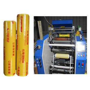 Qualità FDA vendita calda strizzacervelli trasparente imballaggio alimentare in plastica 300m 35cm per uso alimentare Stretch pellicola in PVC con Cutter - Product Image 3