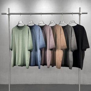 Camisetas al por Mayor con Lavado Ácido, 100% Algodón, 275 g/m², Alta Calidad, Estilo Vintage, Unisex, Camisetas Extra Grandes para Hombre - Product Image 1