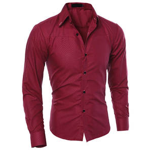 Nouveau design OEM chemise décontractée couleur unie boutonnée à manches longues grande taille 100% coton anti-rides pour hommes - Product Image 2