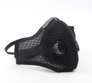 FSPG Wieder verwendbare Gesichts maske Wasch bare schwarze <span class=keywords><strong>Anti</strong></span>-Staub-Fahrrad maske mit Ventil luftfilter Unisex - Product Image 2