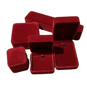 Factory wholesale custom red velvet <b>jewelry</b> <b>boxes</b> for rings, earrings, pendants, <b>necklaces</b> and bracelets, high end <b>jewelry</b> <b>boxes</b> - Product Image 1