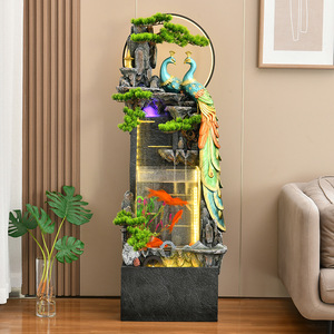 Décoration d'intérieur : Ornement aquatique créatif en forme de paon pour aquarium à circulation d'eau, à poser au sol dans le salon, cadeau de pendaison de crémaillère - Product Image 1