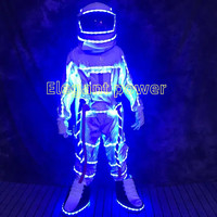 Costumes à LED pour adultes Astronaute Cosplay Cloth Light Up Dress Rave Outfits Party Nightclub Space Mascot Luminous Stage Clothing