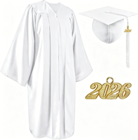 Robe de graduation noire mate respirante, chapeau, écharpe, uniforme scolaire unisexe adulte, personnalisable, 100% polyester