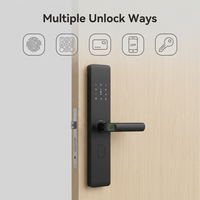 Serrure de porte intelligente Tuya à empreinte digitale 5-en-1, entrée sans clé, contrôle par application, sonnette intégrée, stockage sur carte mémoire pour porte en bois