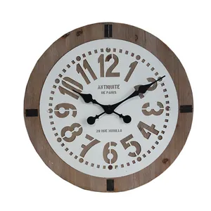 Reloj de pared de madera de diseño creativo rústico para decoración del hogar