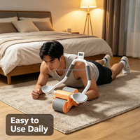 Rodillo Abdominal para Ejercicio Diario para Adultos, con Rebote Automático, Equipo de Fitness para el Hogar, para Fortalecer Abdominales, Adelgazar la Cintura y Reducir Grasa