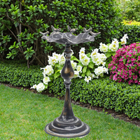 Grand noir défilement travail oiseau bain Vintage grand jardin pelouse cour décor extérieur eau chauffée métal oiseau bain supports pour l'extérieur