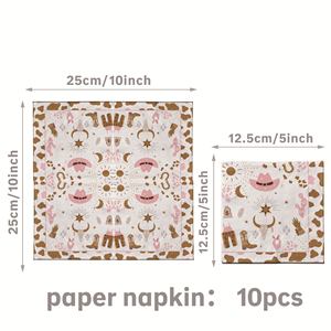 Articles de fête Western rose pour enfants : chapeau de cowboy, assiettes en carton, gobelets, serviettes, bannière pour les petites filles, cadeaux de fête - Product Image 6