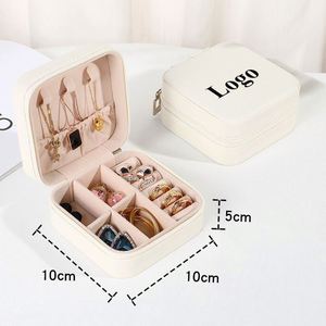 Customizable logo Mini PU Leather Travel Jewelry Packaging High Quality Jewelry <b>Box</b> for Gifts - Product Image 1