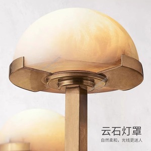Spanish Marble Chandelier Gold Oval Multi Head Led Light 60cm 80cm Diameter Bedroom Living Room Ceiling Lamp - Product Image 4