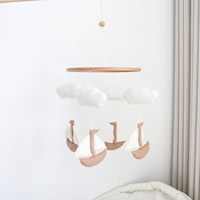 Mobile bébé en peluche aux couleurs neutres et au design simple, jouets suspendus pour chambre d'enfant, cadeau pour nouveau-né