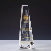 Trophée d'entreprise personnalisé en verre K9 transparent, obélisque optique à facettes, récompense, obélisque d'honneur, cadeau d'entreprise