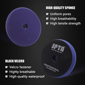 SPTA V2.0 Blue Medium Cut Flat Pattern Polishing Sponge Pads pour polisseuse de <span class=keywords><strong>voiture</strong></span>, élimine les rayures jusqu'à 1500 # /2000 #   Marques de ponçage - Product Image 4