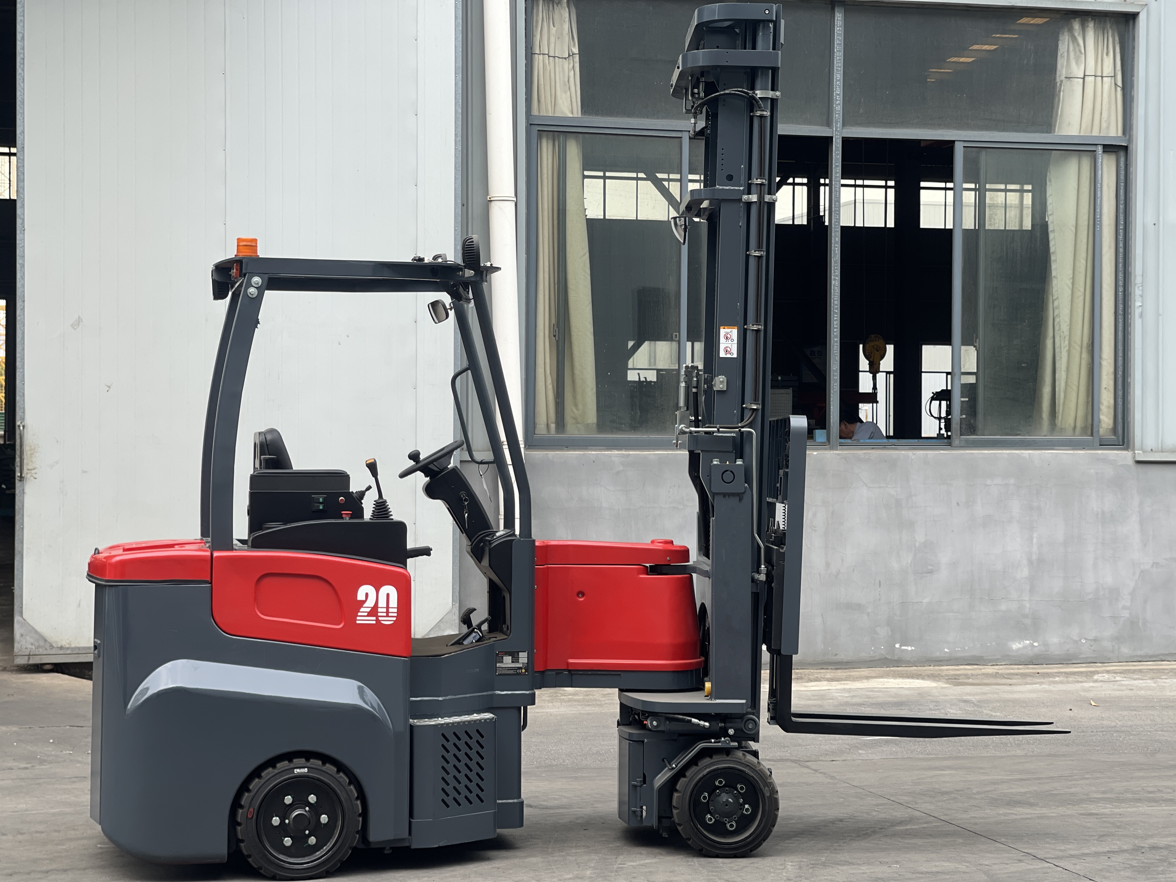 full AC system max lifting height 12.5m flexible steering electric articulated forklift for indoor and outdoor stacking