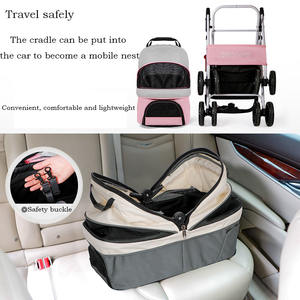 Chariot pour animal de compagnie, poussette séparée et pliable, Portable, pour chiens et chats, personnalisable, vente en gros, - Product Image 2