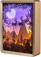 Vente en gros Cadre en bois massif Boîte à lumière LED 3D Ombre Taille personnalisée Conception personnalisée Cadre photo en papier gravé