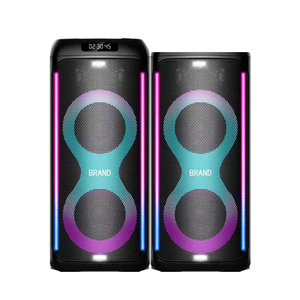 HOXEN W-2804 2.0 Enceinte de Scène Portable Minibox Système d'Enceintes Domestiques avec Éclairage <span class=keywords><strong>LED</strong></span> RGB 4 Boîtiers Puissance de Sortie 50-100W - Product Image 1