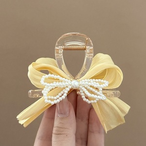 C & <span class=keywords><strong>J</strong></span> Yanye คลิปหนีบผมรูปโบว์ปลาฉลามติดมุกสีเหลืองสวยงามอุปกรณ์เสริมกิ๊บหนีบผมกิ๊บหนีบผม - Product Image 3