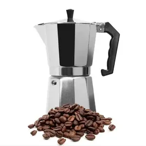Heißer Verkauf Custom ize Moka Herd Espresso Latte Kaffee maschine Perkolator Topf Italienischer Edelstahl 2/4/6/9 Tassen Metall Kaffee &