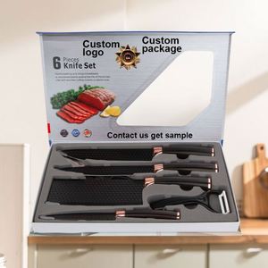 Multi-functional Stainless Steel <b>Kitchen</b> <b>Knife</b> Set Tool Black Coated Carving Blade Non-stick <b>Sharp</b> Peeler Meat Vegetable <b>Knives</b> - Product Image 1