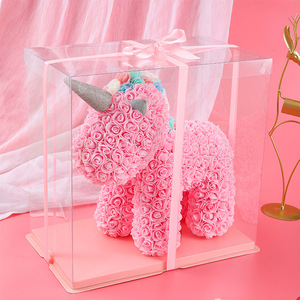 Boîte cadeau licorne en mousse rose, produits finis, vente en gros, cadeau romantique pour la Saint-Valentin, Qixi, anniversaire, filles - Product Image 1