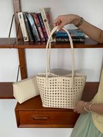 Sac fourre-tout tressé haut de gamme 2026 pour les vacances, sac à main tendance pour femme, sac à bandoulière deux-en-un pour maman