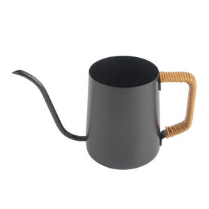 Cafetière Bouilloire à thé Bouilloire à col de cygne antirouille pour la maison pour le camping en plein air Pot 600ml Noir - Product Image 3