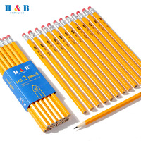 Lot de 144 crayons hexagonaux noirs en bois avec gomme, anti-roulement, pour étudiants, examens, dessin, usage bureau et scolaire, Chine