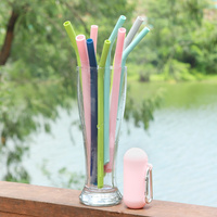 Pailles réutilisables en Silicone, fines, sans Pigment, vente en gros