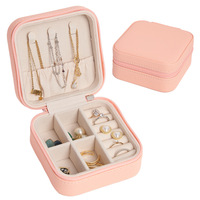 Boîte de boucles d'oreilles Offre Spéciale avec logo personnalisé pour femmes et filles Boîtes à bijoux portables en cuir PU Petites boîtes à bijoux de voyage OEM