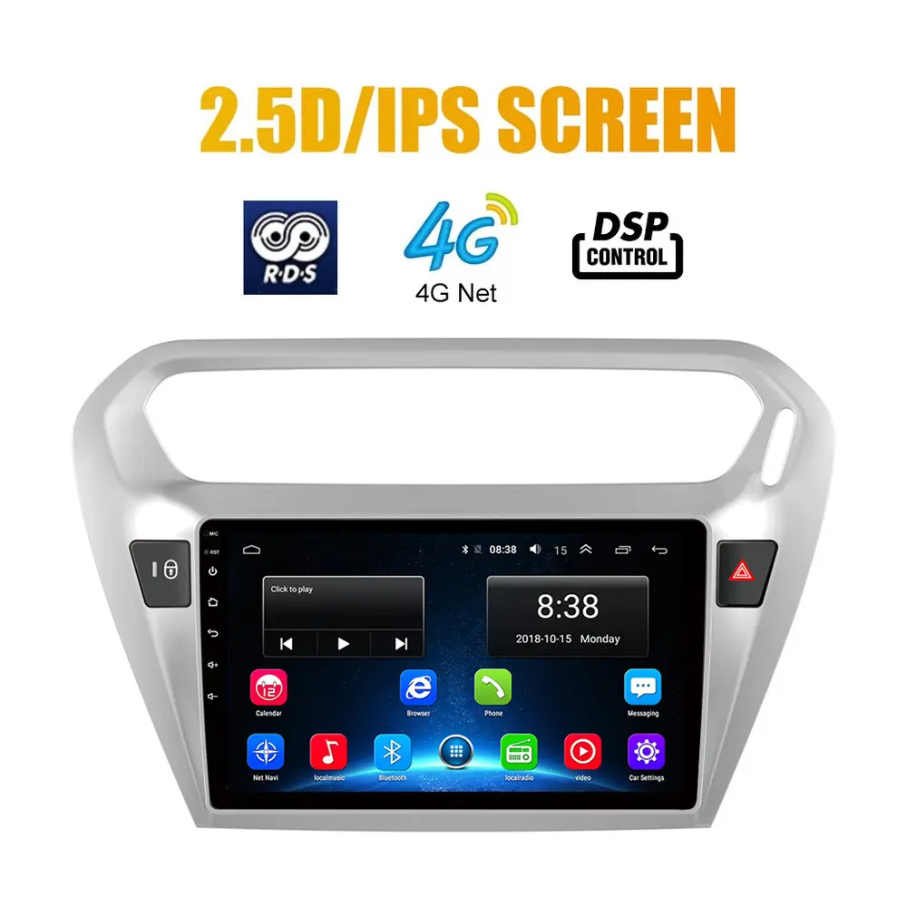 Autoradio pour Peugeot 301, lecteur multimédia, stéréo, écran 9 '', 4G, Android, Navigation Gps, FM/AM/RDS/AHD/DSP, pour voiture, 2016